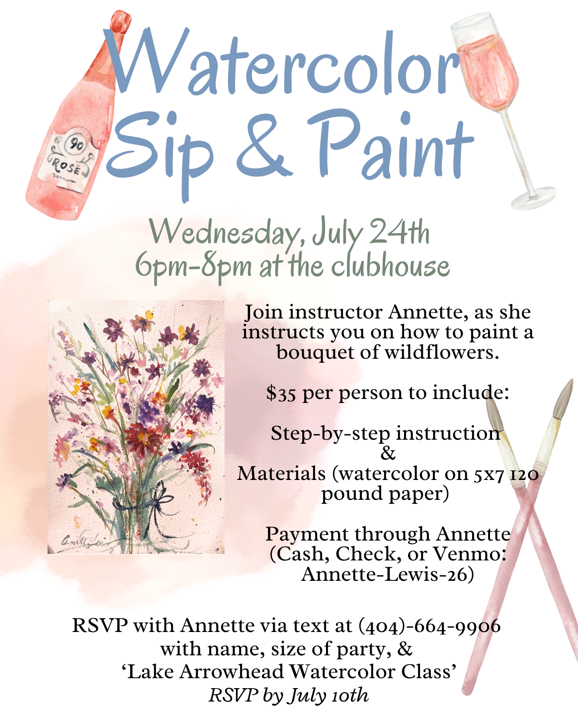 2024 Watercolor Sip Paint July 24th