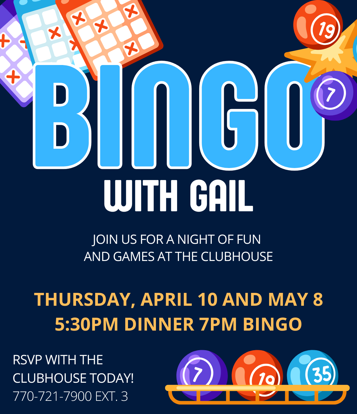 2025 Bingo with Gail April and May