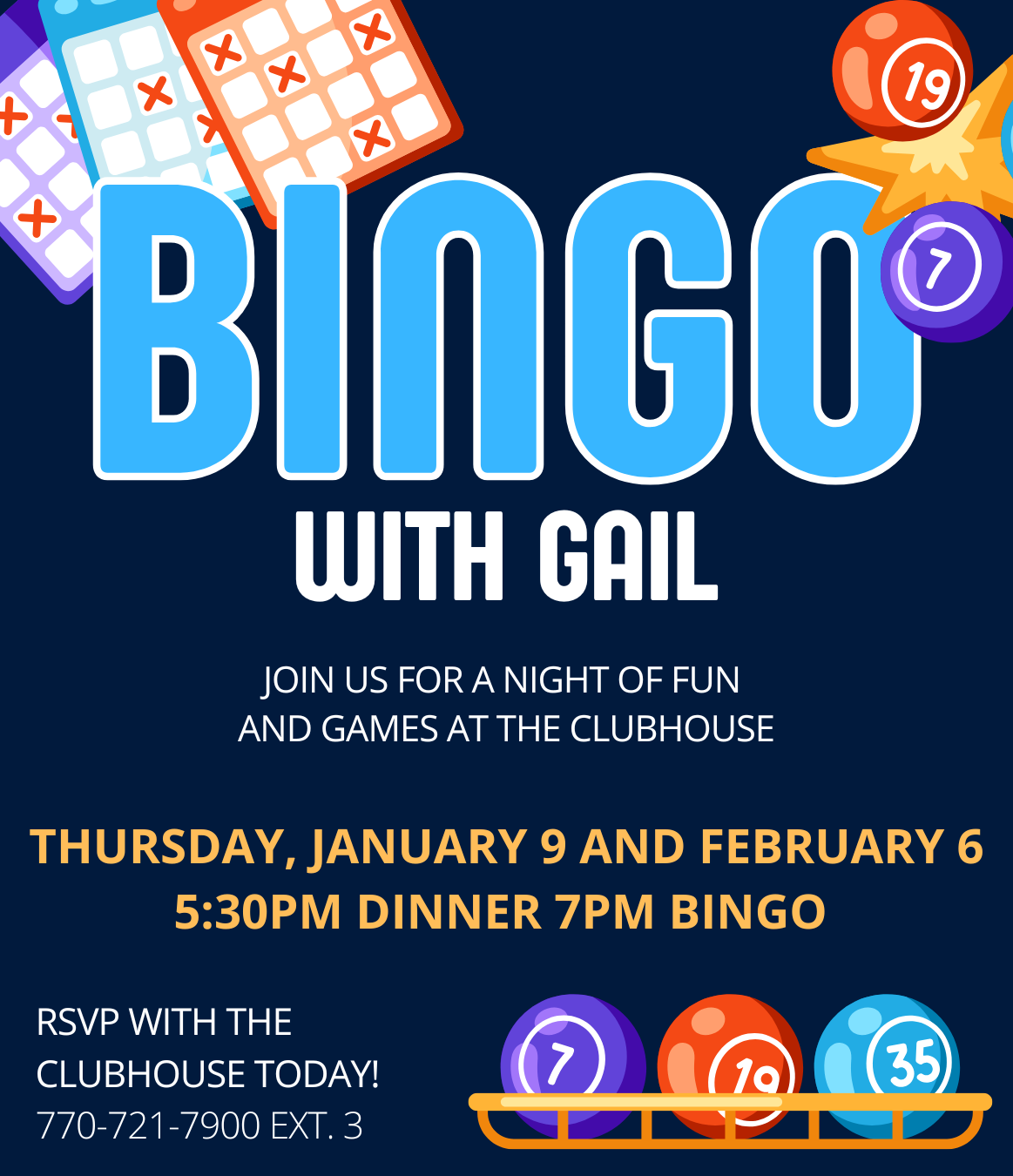 2025 Bingo with Gail January and February