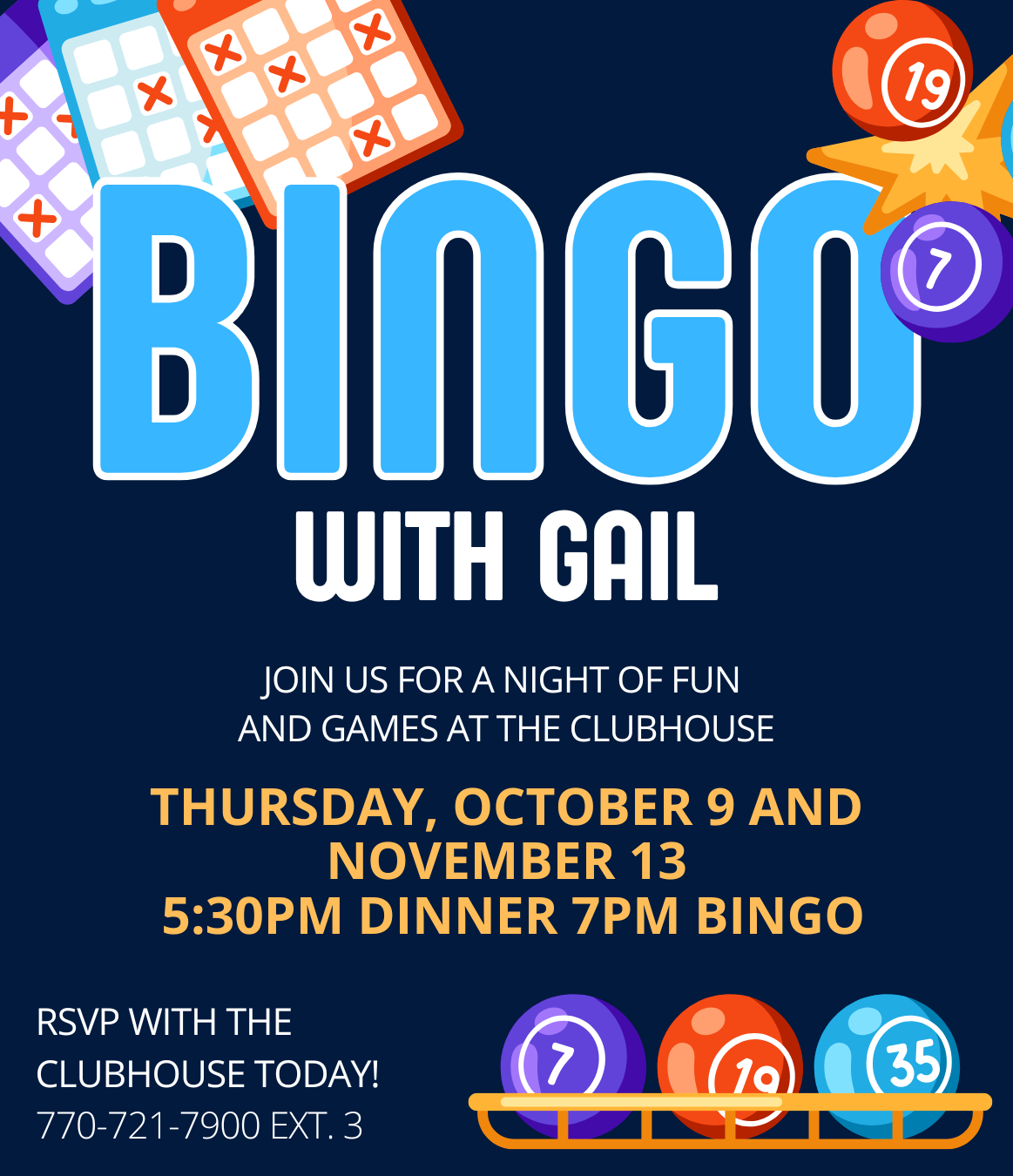 2025 Bingo with Gail October and November
