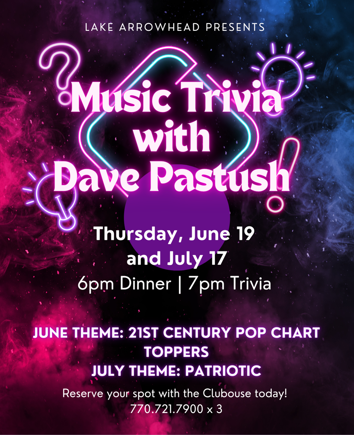 2025 Music Trivia with Dave June and July