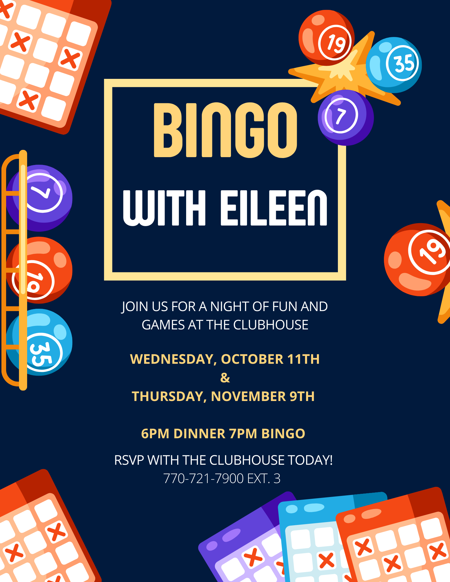 Bingo With Eileen October and November