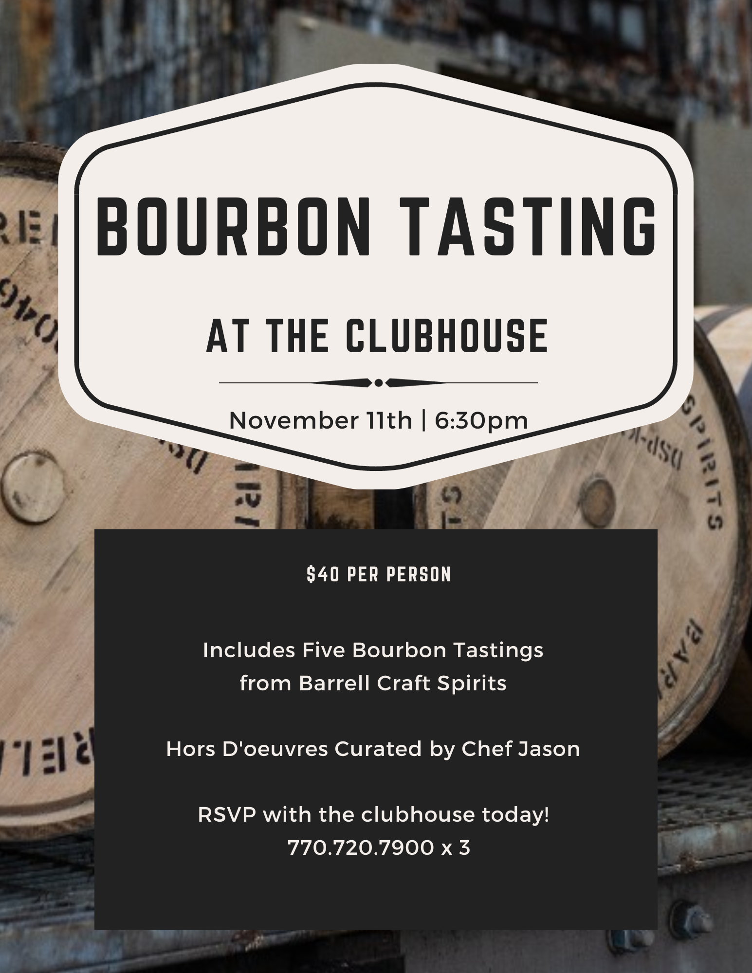 Bourbon Tasting November 11th 
