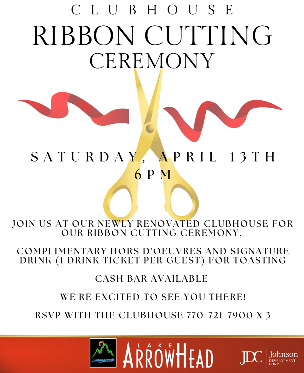 Clubhouse Ribbon Cutting April 13th