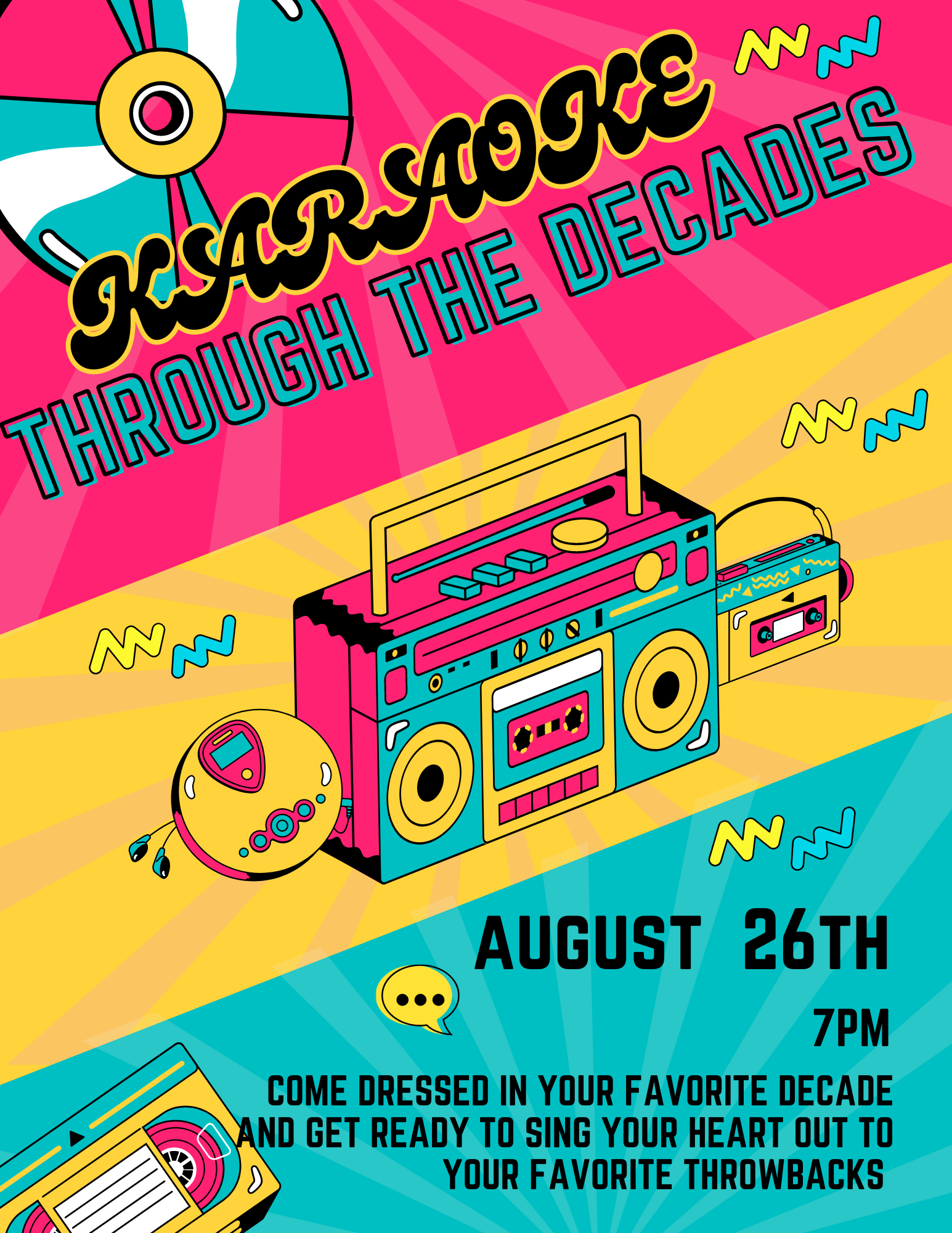 Karaoke through the Decades August 26th 