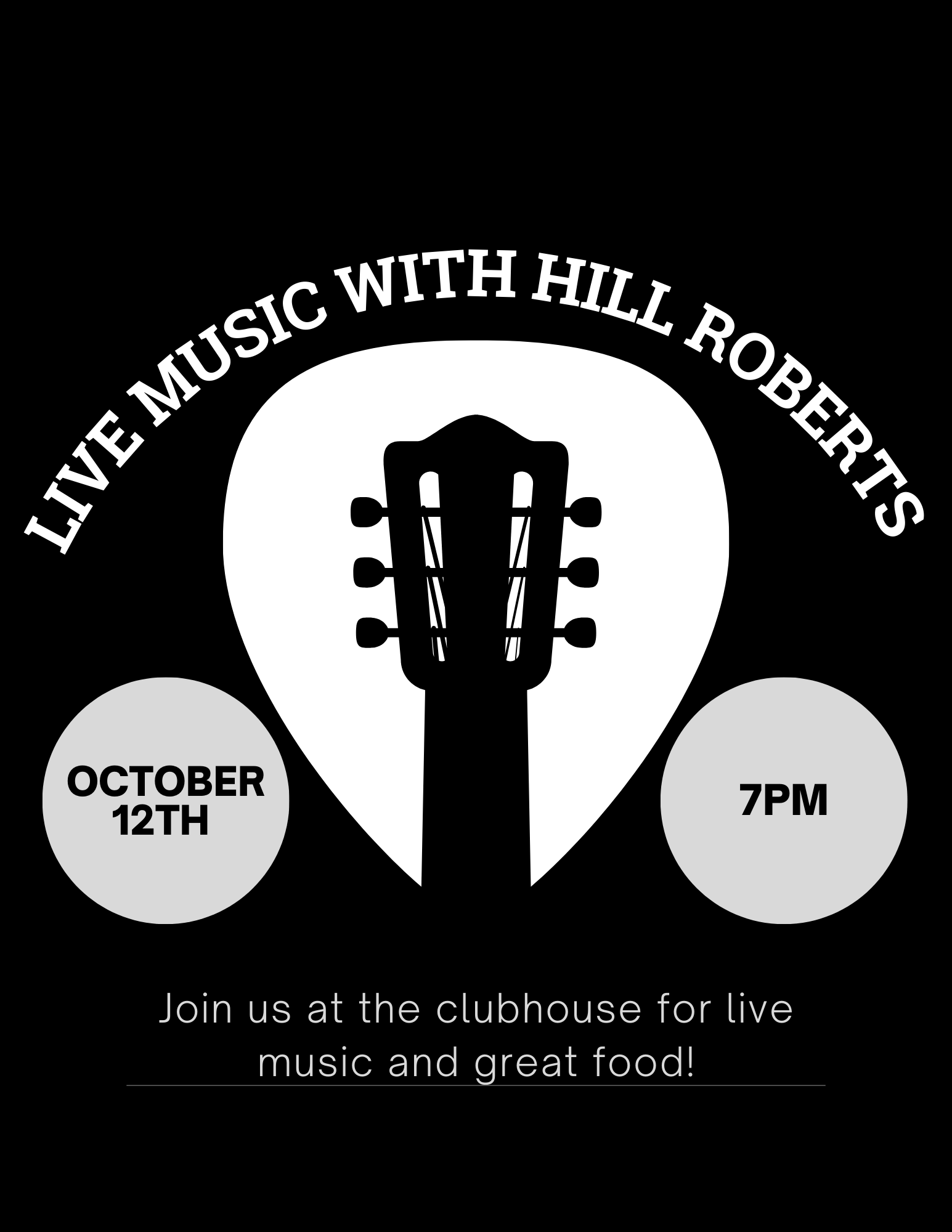 Live Music with Hill Roberts October 12th