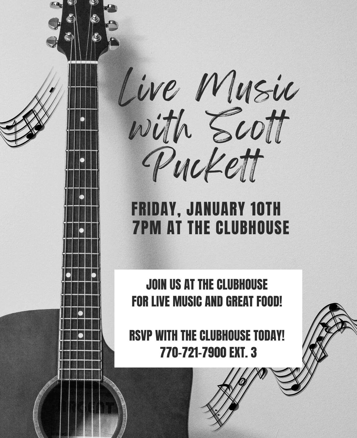 Live Music with Scott Puckett January 10th