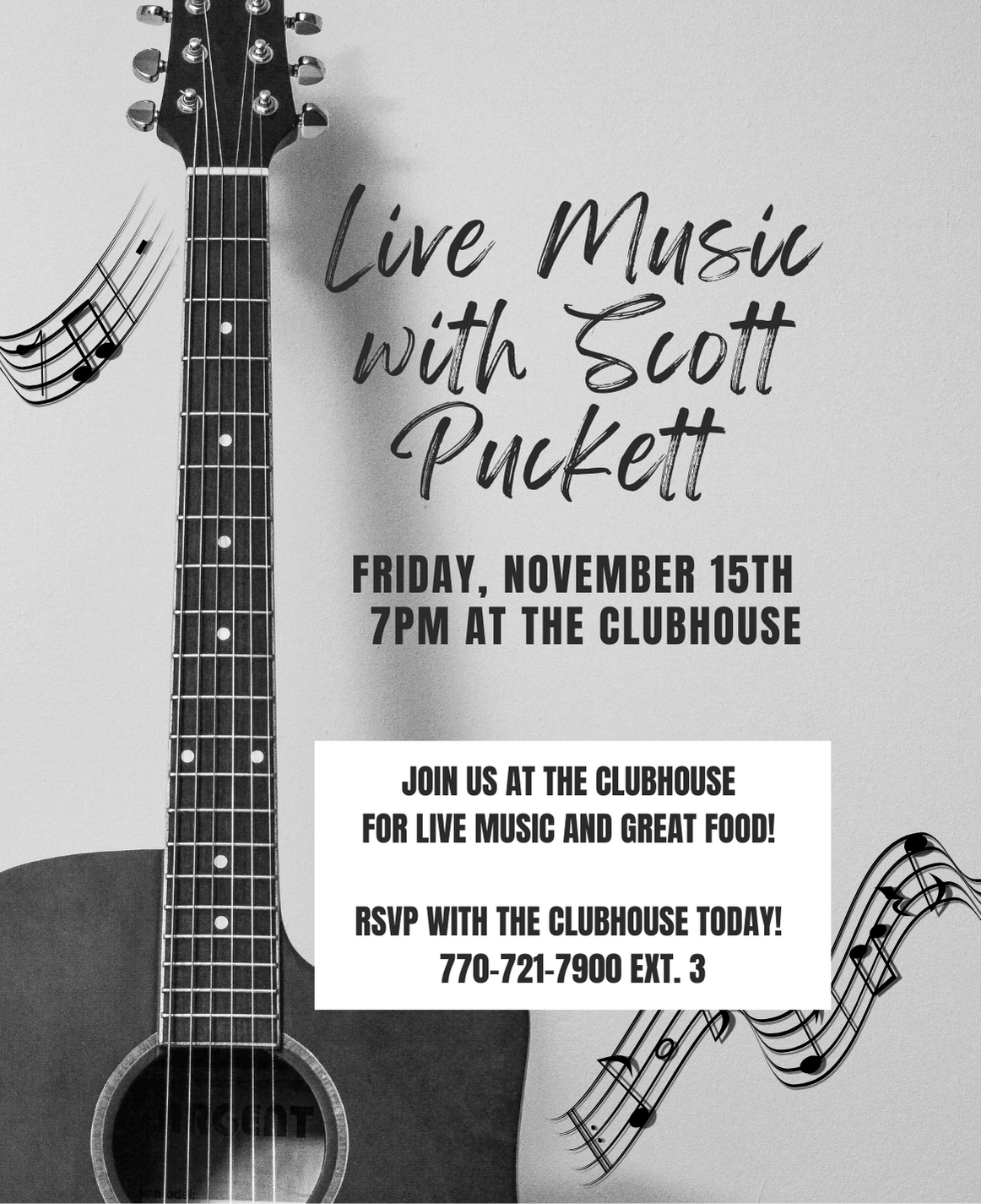 Live Music with Scott Puckett November 