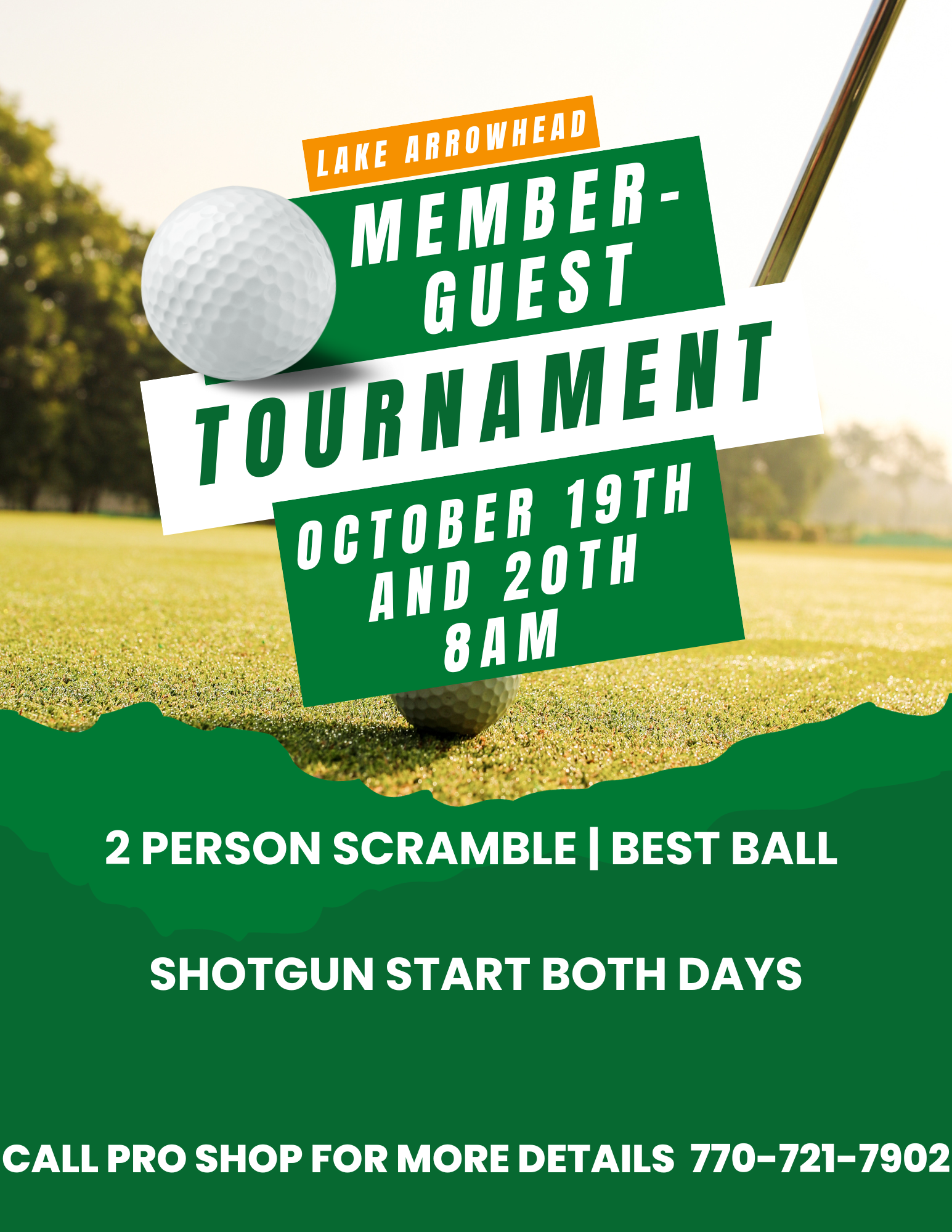 Member Guest October 19th and 20th