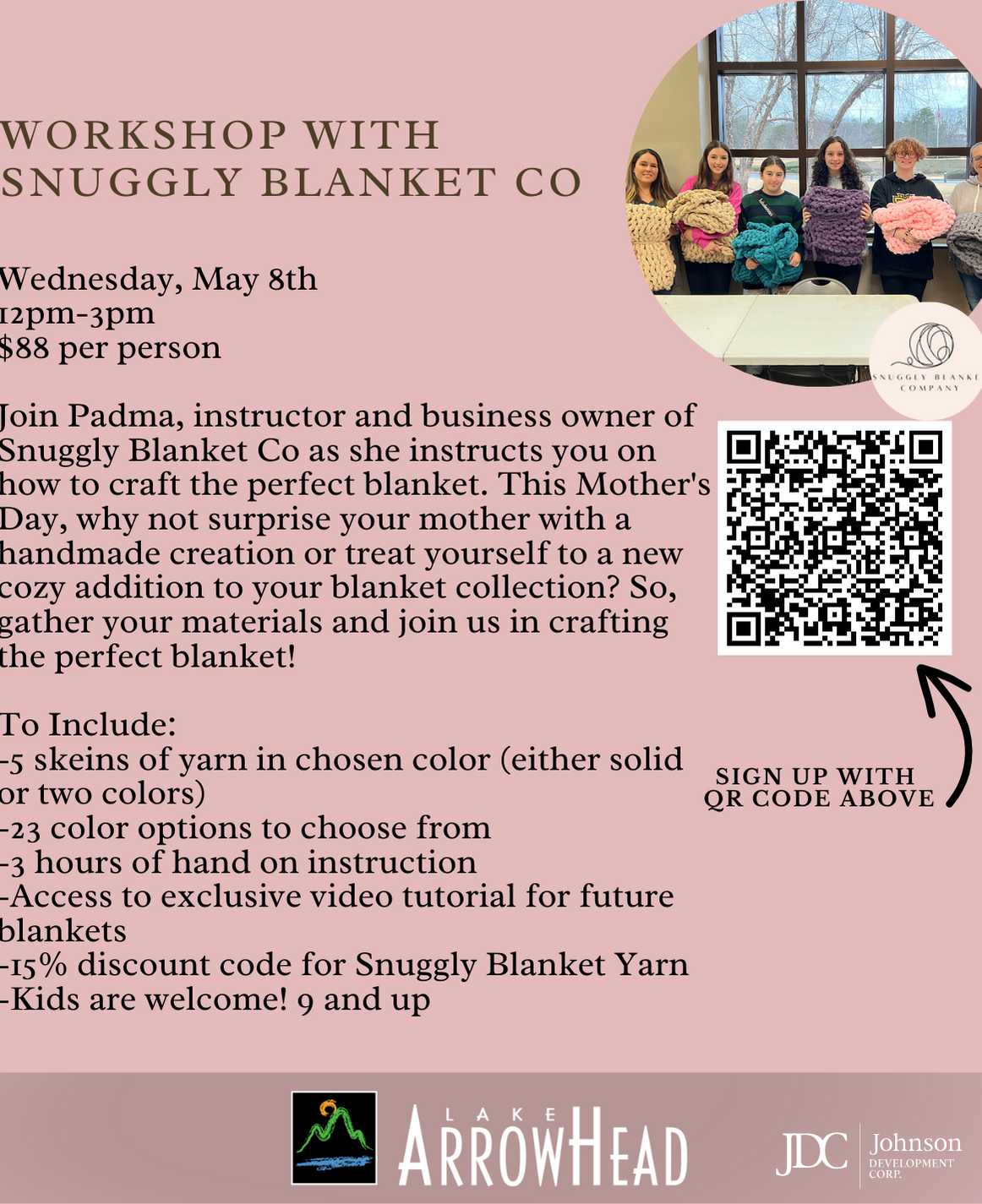 Snuggly Blanket Workshop May 8th