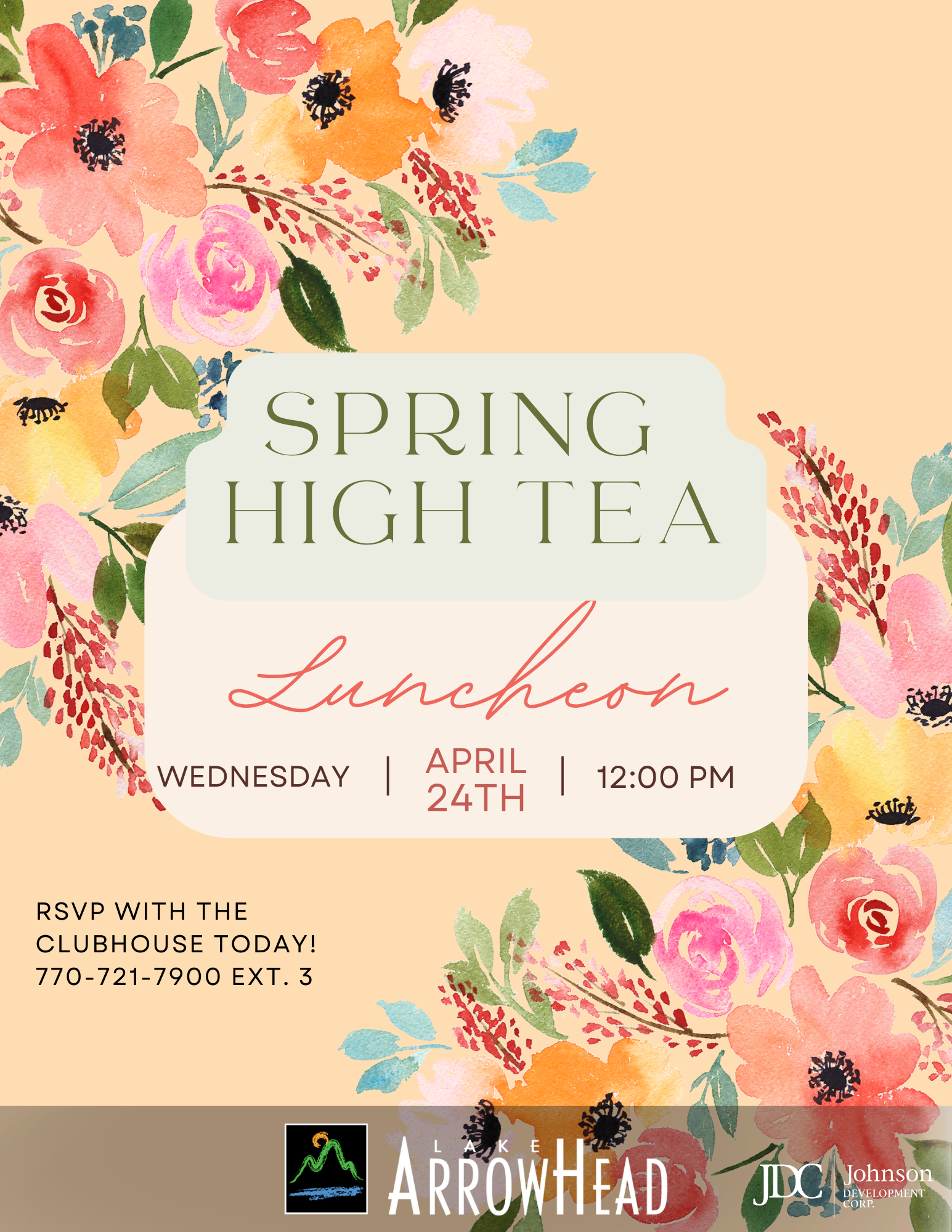 Spring High Tea Luncheon April 24th