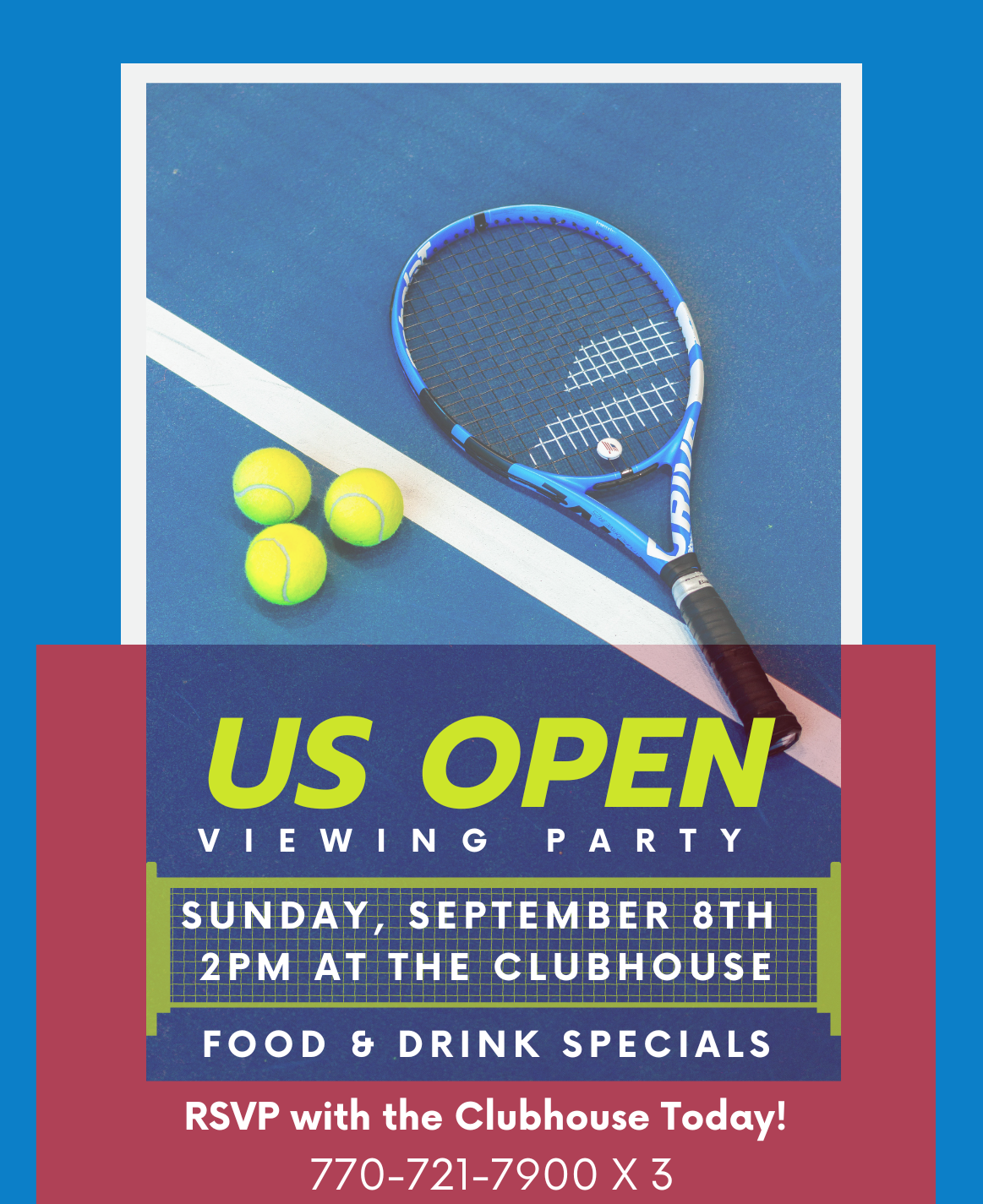 Tennis Open Viewing Party September 8th 